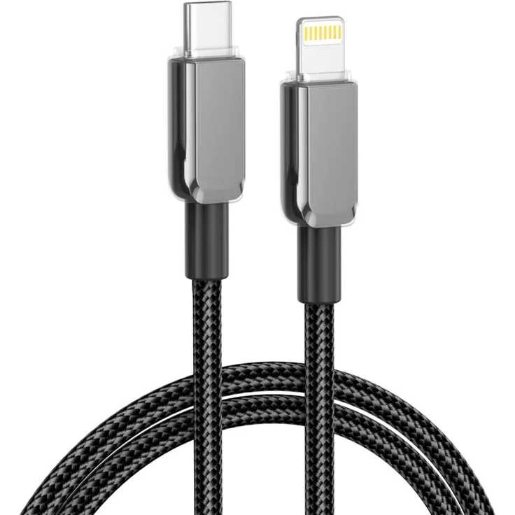 XO NB Q250A Schnellladekabel USB Typ C, 27W, 1m, kompatibel mit iPhone, Schwarz