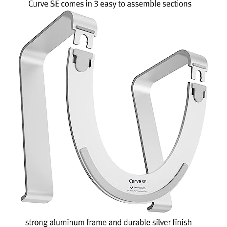 Twelve South Curve SE für MacBooks und Laptops | Aluminium Ergonomischer Desktop-Kühlständer, Silber – Bild 4