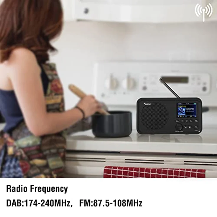 LEICKE tragbares DAB+ Radio mit Bluetooth 5.0 | DAB/DAB+ und UKW Radio, 2,4" Farbdisplay, 60 Voreinstellungen, Küchenradio mit Kabel oder 2000mAh Akkubetrieb, MicroSD/TF/AUX Anschluss, Alarmfunktionen – Bild 4