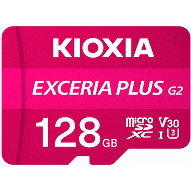 Kioxia LMPL2M128GG2, microSDXC Speicherkarte mit 128 GB, U3, UHS-I, Rosa, 4K-fähig