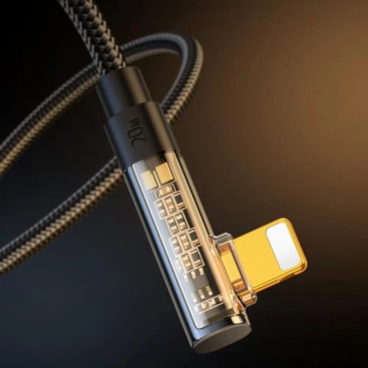 Joyroom S-CL020A6, Winkelkabel USB-C auf Lightning, 20 W, 1,2 m, schwarz, für schnelles Laden und Datenübertragung – Bild 6