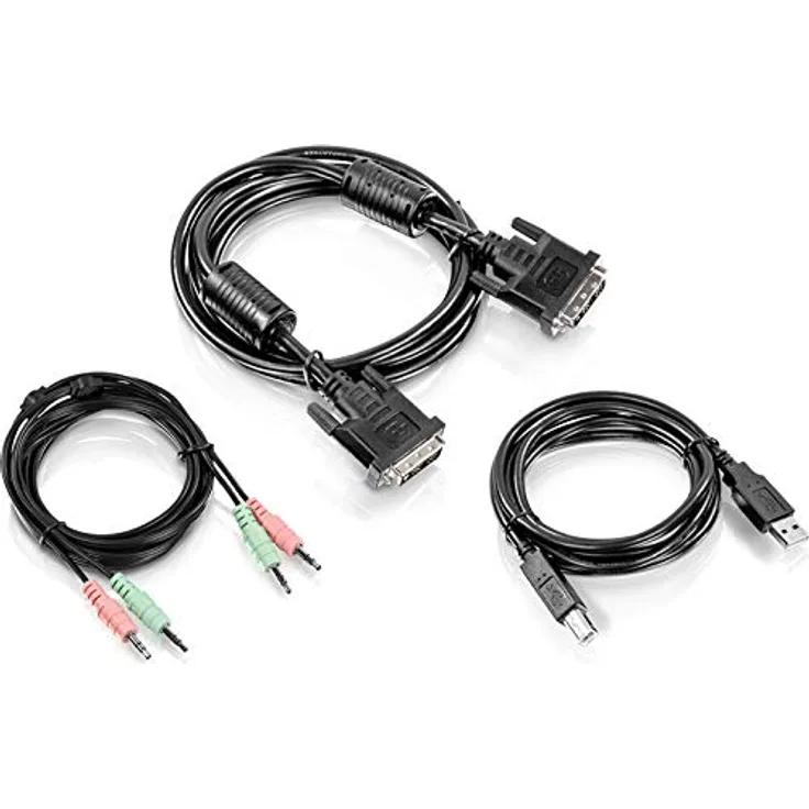 TRENDnet TK-CD06 6 ft. DVI-I-, USB- und Audio-KVM-Kabel-Set (Anschluss eines DVI-Computers an den TRENDnet TK-232DV KVM-Switch, USB-Maus/Tastatur, DVI-I, und 3,5 mm Audioanschlüsse)