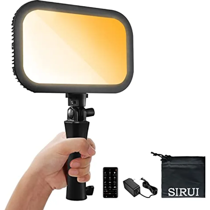 SIRUI E30B LED Video Light Panel, 0%-100% dimmbar, 2800K-7000K Bi-Color, CRI 96 TLCI98, 12″Ultra-kompaktes Soft Light Panel mit Grip für Studiofotografie, Streaming, YouTube