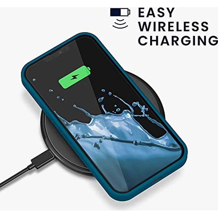 kwmobile iPhone 13 Hülle, Silikon Case in Karibikblau, flexibel und rutschfest, kompatibel mit kabellosen Laden – Bild 5
