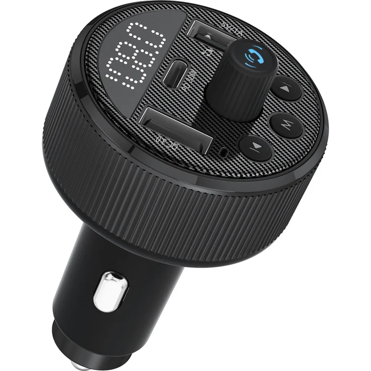 Xlayer Kfz-Ladegerät 30W mit FM-Transmitter, 12/24 V, Bluetooth 5.3, USB-C, 2x USB-A