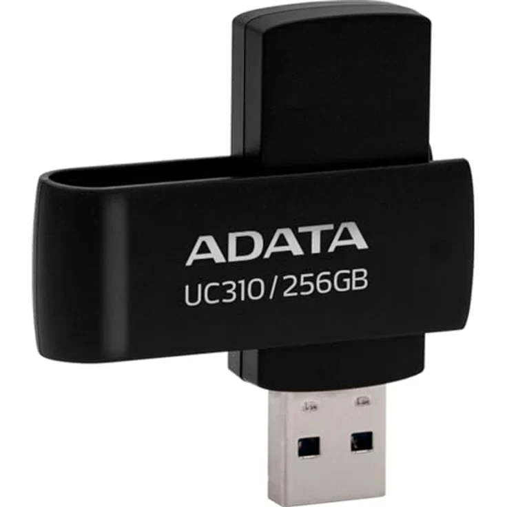 Adata UC310 USB-Stick 256GB, kappenloses Drehdesign, USB-A 3.2 Gen 1, schwarz – Bild 3