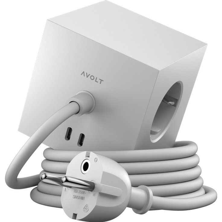 Avolt Steckdosenleiste Square 1 Usbc 30W 1.8M Gotland Gray 1.80 m