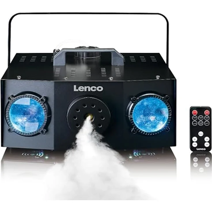 Lenco LFM-220BK, Nebelmaschine mit Dual-Matrix-RGB-Beleuchtung, 900 Watt, 1 Liter Tank, inkl. kabelloser Fernbedienung – Bild 1