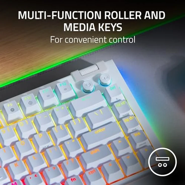 Razer BlackWidow V4 75% Mechanical Gaming Keyboard, US Layout, Wired, White (US, Kabelgebunden), Tastatur, Weiss – Bild 6