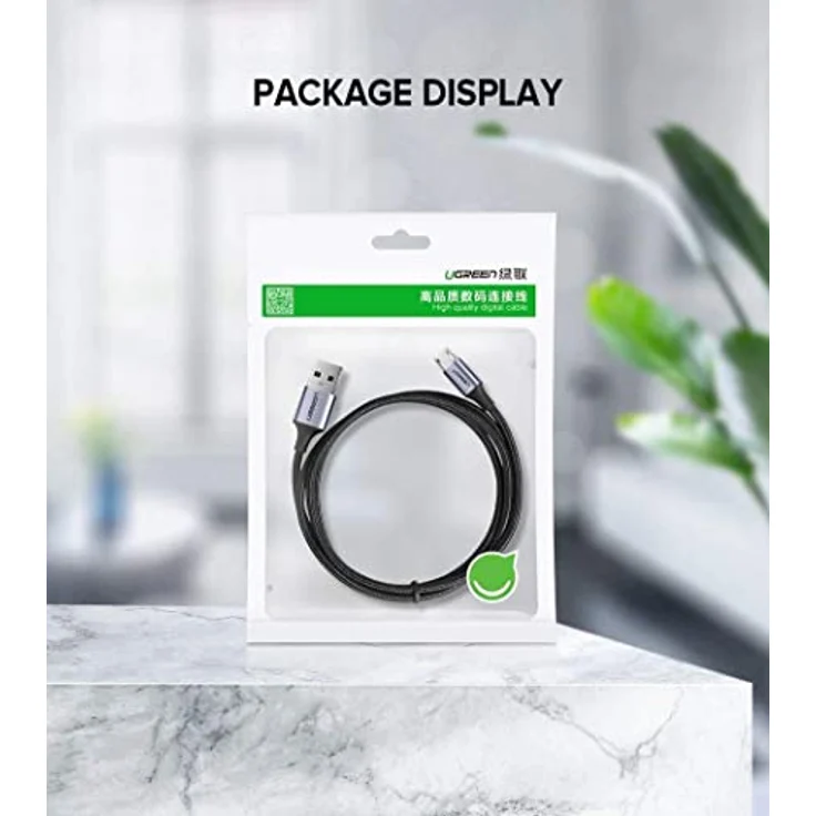 Ugreen USB-A auf Micro-USB Ladekabel 2.4A, 1 Meter, Grau - Schnelles Laden & Datenübertragung, haltbares Nylonmaterial – Bild 5