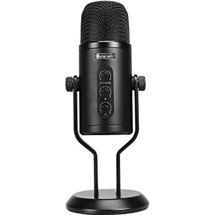 AmazonBasics Professionelles USB-Kondensatormikrofon mit Lautstärkeregler und OLED-Display, Schwarz – Bild 2