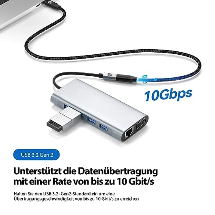 JAMEGA USB C 3.2 Verlängerungskabel 10Gbps 60W mit 4K@60Hz Videoübertragung, Schwarz, 1m, kompatibel mit iPhone 15 Pro Max, iPad Pro, Samsung, Macbook, Huawei uvm. – Bild 4