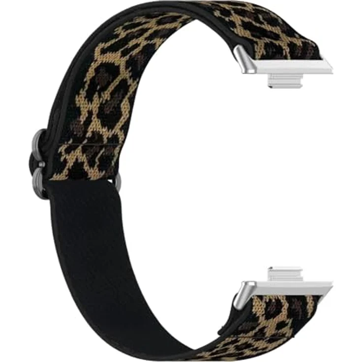 GIOPUEY Armband für Huawei Watch Fit 5/5 Pro/Fit 4/4 Pro/Fit 3, geflochtenes elastisches Nylonarmband mit Leopard Print, unisex, atmungsaktiv und komfortabel – Bild 3