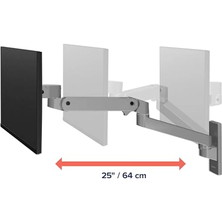 Ergotron LX PRO ARM SINGLE DISPLAY WALL MOUNT, Monitor Halterung für Wall-Montage, grau, 34.02" – Bild 4