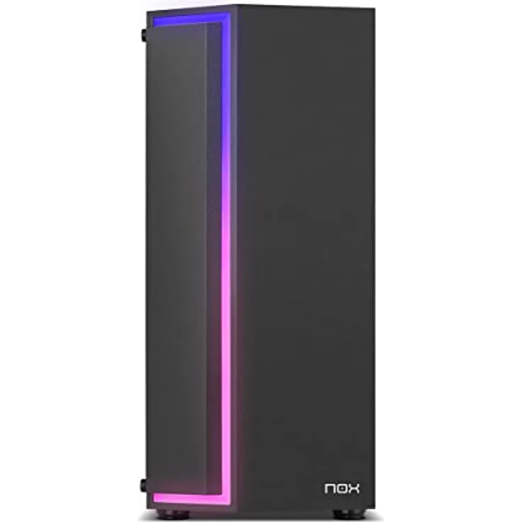 NOX XTREME PRODUCTS Infinity Gamma - Mid-Tower ATX/M-ATX/ITX ARGB Dynamic Rainbow, Seitenteil aus gehärtetem Glas, 120-mm-ARGB-Lüfter vorinstalliert, USB 3.0, schwarz – Bild 5