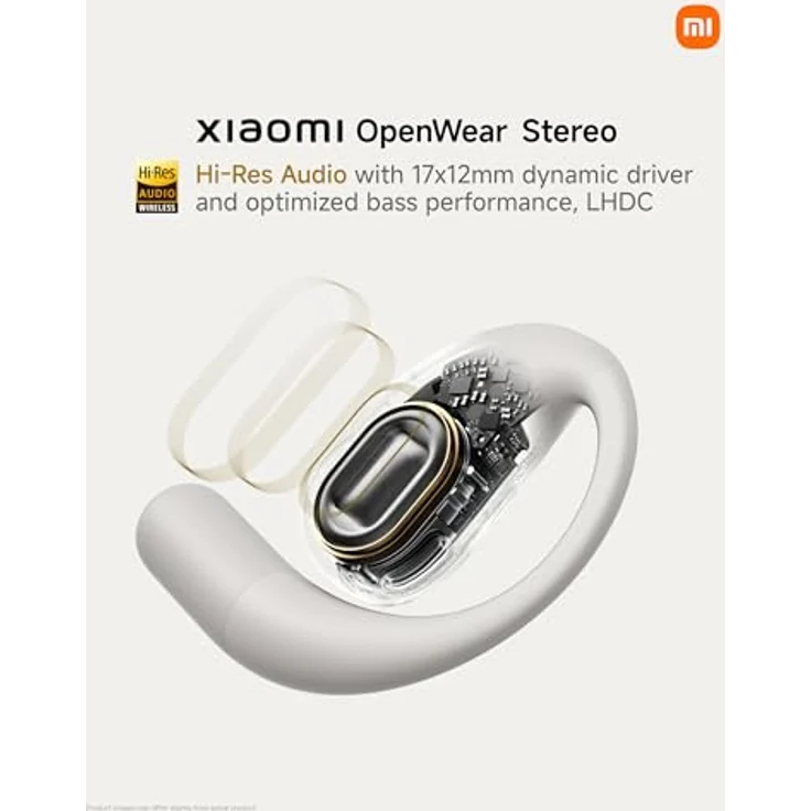 Xiaomi OpenWear Stereo - Leichter Bluetooth Open Ear Kopfhörer für den ganzen Tag mit 7.5 + 38.5 Stunden Akkulaufzeit, Hi-Res Audio, Dynamischer Treiber, KI-Rauschunterdrückung, Sandstone Beige – Bild 5