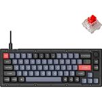 Keychron V2 kabelgebundener mechanischer Tastaturknopf, 65 % Layout, QMK/VIA programmierbar, kompatibel mit Mac Windows Linux (mattschwarz,durchscheinend)