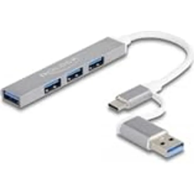 DeLOCK USB-Hub 4 Port Slim USB Hub mit USB Type-C oder USB Typ-A