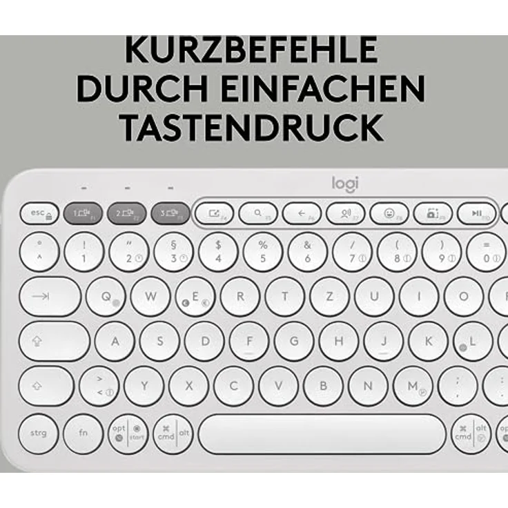 Logitech Pebble 2 Combo, kabellose Tastatur und Maus, leise und mobil, anpassbar, Logi Bolt, Bluetooth, Easy-Switch für Windows, macOS, iPadOS, Chrome, Deutsches QWERTZ-Layout, Weiß – Bild 5