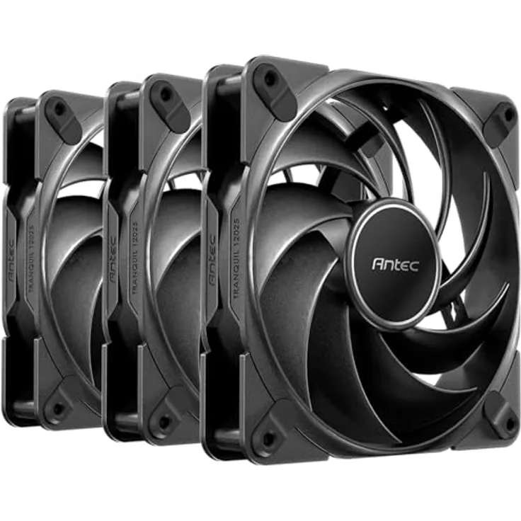 Antec Tranquil 120, 120 mm PWM Gehäuselüfter, 2000 U/min, 59,23 CFM, 3er Pack