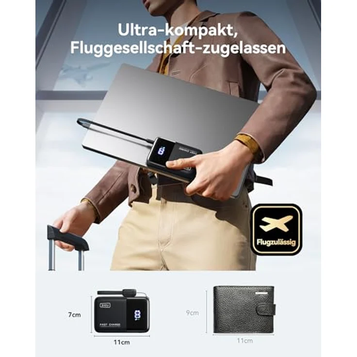 INIU Laptop Power Bank 100W 25000mAh, USB-C Powerbank mit Hochgeschwindigkeitsladen für MacBook, iPhone 14/15/16, kompakt und flugzeugfreundlich – Bild 3