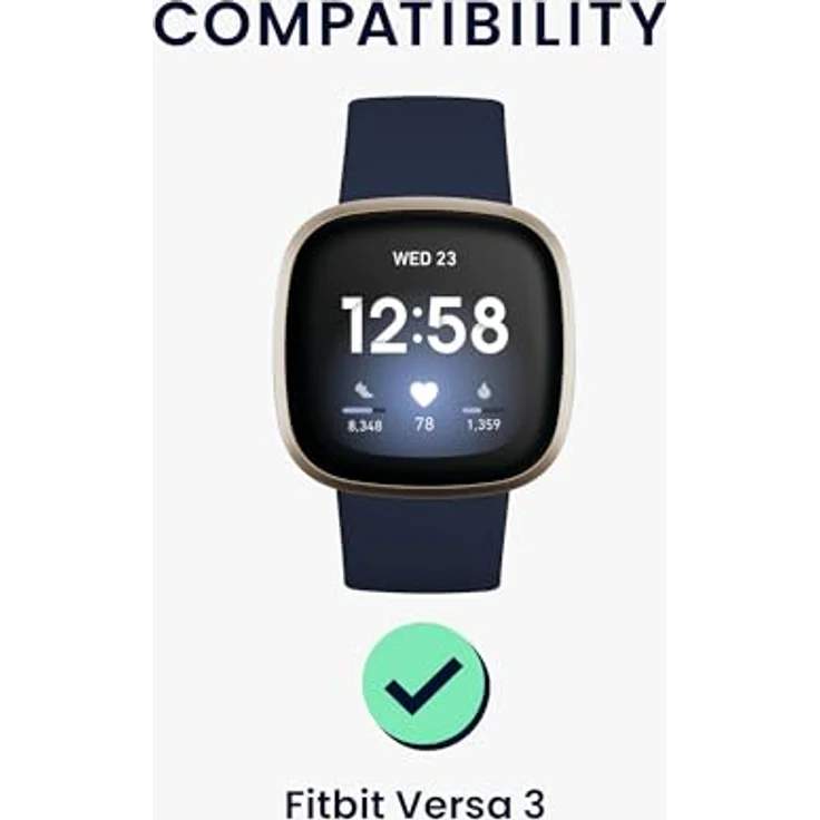 kwmobile 2X Transparente Displayschutzfolie für Fitbit Versa 3 - Stoßfest, Anti-Fingerabdruck, einfach zu installieren – Bild 2