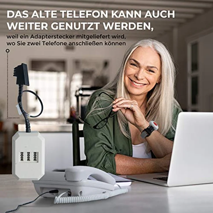 Maxcom Maxom KXT SOS Seniorentelefon, Notruftelefon mit Freisprechfunktion und 25-30 m Reichweite, weiß – Bild 5