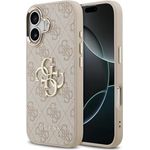 CG MOBILE Guess 4G Groß 4G Klassiker Logo Schutzhülle für iPhone 17, Kunstleder/TPU/PC, Pink/Gold