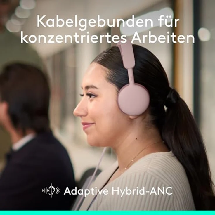 LOGITECH Zone Wired 2 for Business Rosé, Kabelgebundenes USB-Headset mit adaptiver Hybrid-ANC, kompatibel mit Windows und MacOS – Bild 3