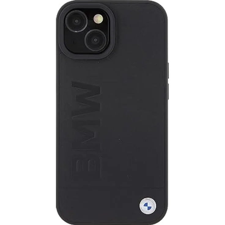 BMW BMHMP15SSLLBK iPhone 15 6.1" Hardcase in Schwarz mit Magsafe und geprägtem Logo aus natürlichen Materialien – Bild 3