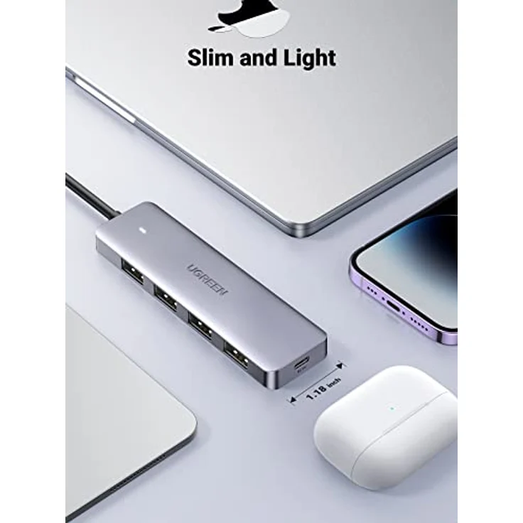 UGREEN USB C Hub mit 4 Ports USB 3.0 OTG Adapter, Stromversorgung-Port, kompatibel mit iPhone 17 Serie, MacBook, iPad, Surface Pro/Go, Thinkpad, 60cm – Bild 5