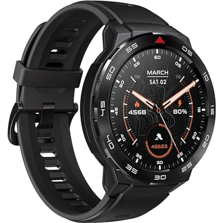 Mibro Smart Watch GS Pro (Schwarz) - 1,4 Zoll Amoled Display, Bluetooth Anrufe, 20 Tage Akkulaufzeit, 5ATM wasserdicht, GPS-Positionierung, 105 Sportmodi, Herzfrequenzüberwachung, Sportlicher Stil – Bild 2