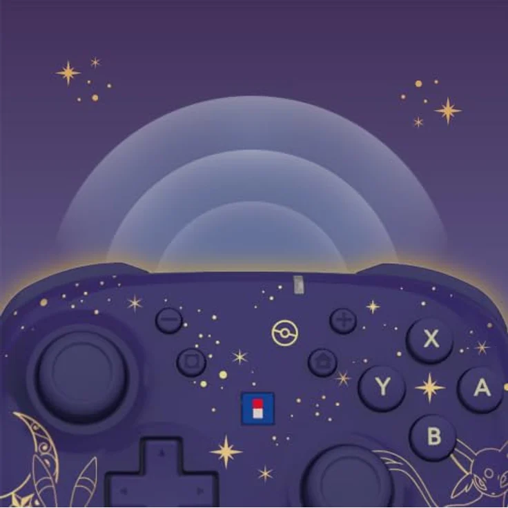 HORI Wireless PAD Turbo (Espeon & Umbreon) für Nintendo Switch 2, kabelloser Controller mit 10 Stunden Akkulaufzeit, programmierbaren Rücktasten und präzisen TMR-Sticks, lila – Bild 6