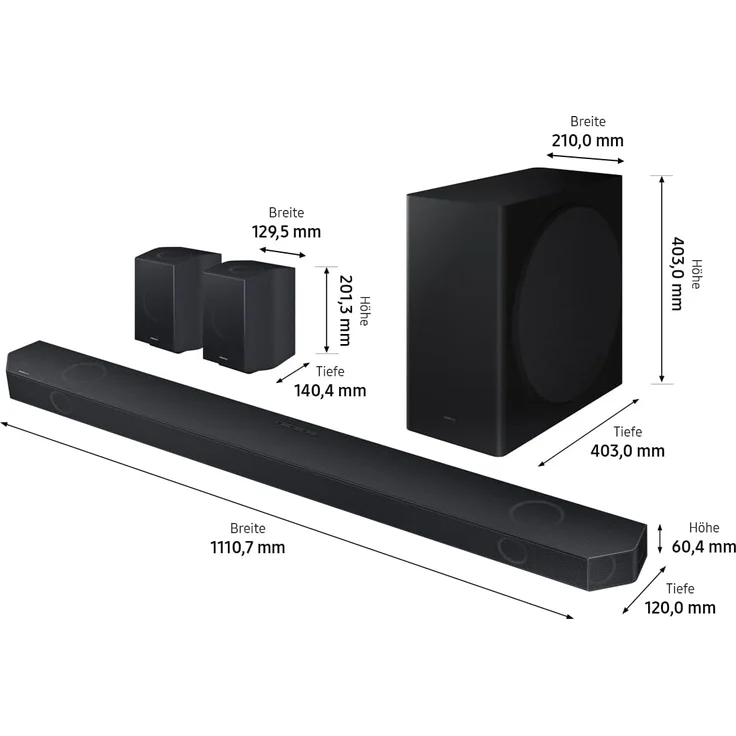 Samsung HW-Q935GC 9.1.4-Kanal Q-Soundbar, 2.0.2-Kanal Rücklautsprecher, Kabelloses Dolby Atmos / DTS:X, Q-Symphony [2023] – Bild 2