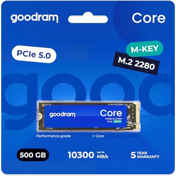 Goodram SSD Core 500 GB Gen5, M.2 2280 SSD mit bis zu 9300 MB/s lesen und 6000 MB/s schreiben – Bild 2