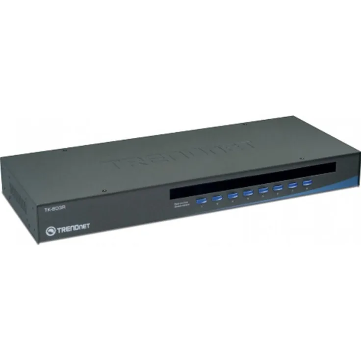 Trendnet 8-Port USB-KVM Switch, VGA, 1U, Schwarz – USB/PS2-Anschlüsse, kompatibel mit PC, Linux und Mac, Hot-Swap-fähig