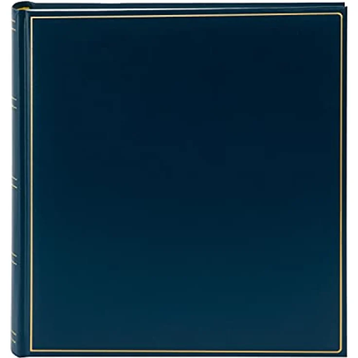 goldbuch 31 384 Fotoalbum Classic mit 100 weiße Seiten und Pergamin Trennblätter, Fotobuch mit Kunstleder Einband und Goldprägung, Foto Album zum Einkleben, Erinnerungsalbum 30 x 31 x 6 cm, Blau – Bild 2