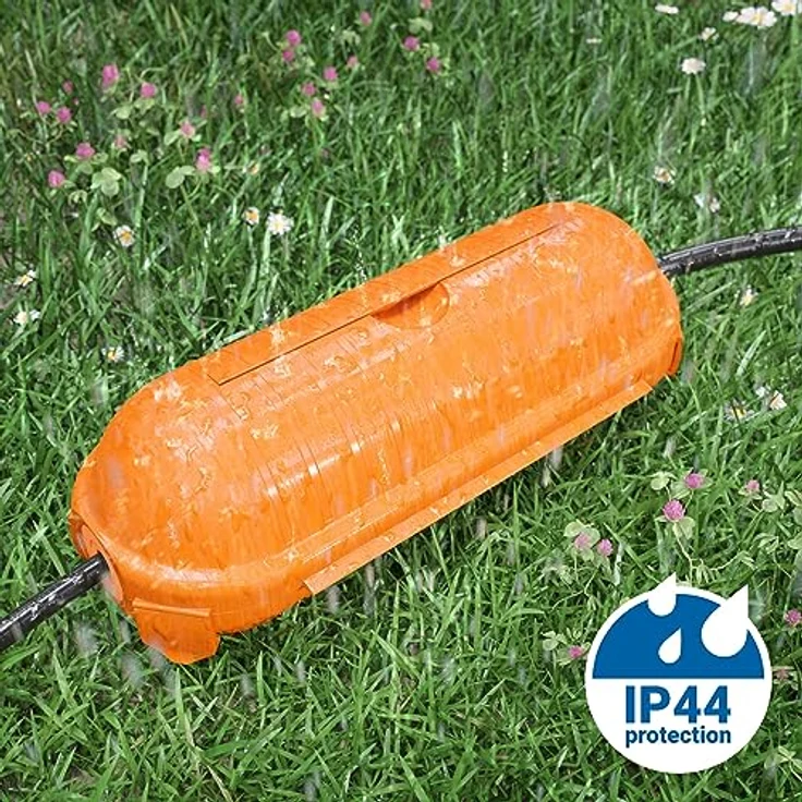 deleyCON Kabel Schutzbox MK5635, Outdoor IP44, wetterfest, spritzwassergeschützt, orange – Bild 3