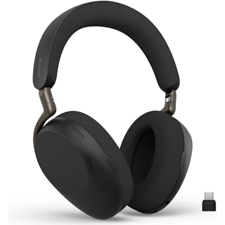 Jabra Evolve3 85, Over-Ear Bluetooth Headset mit Mikrofon, Adaptive Aktive Geräuschunterdrückung, 25h Akku, USB-C, Schwarz