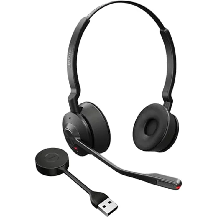 Jabra Engage 55 SE Stereo-Headset UC, DECT Wireless Security, USB Dongle, Tragetasche, 150 m Reichweite