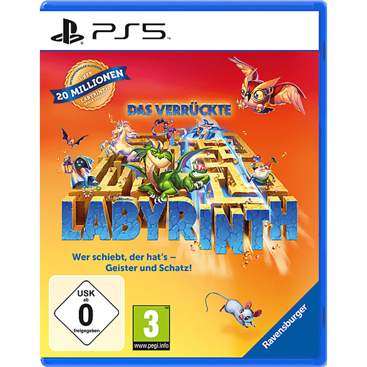MARKT + TECHNIK Das verrückte Labyrinth - PS5 Spiel mit neuem Gewand, inkl. Junior Labyrinth, für 1-4 Spieler, mehrsprachig