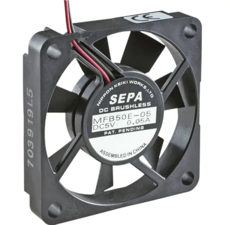 SEPA MFB50E12 Axiallüfter 12 V/DC 14.3 m³/h (L x B x H) 50 x 50 x 10mm, Industrielüfter mit robustem Gehäuse und hoher Förderleistung
