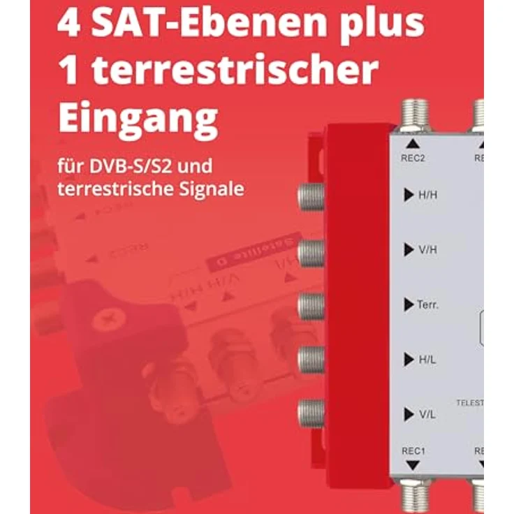 TELESTAR TSM 5/8, Multischalter für 1 Satellit, 8 Teilnehmer, hohe Signalqualität, kompakt und leicht – Bild 3