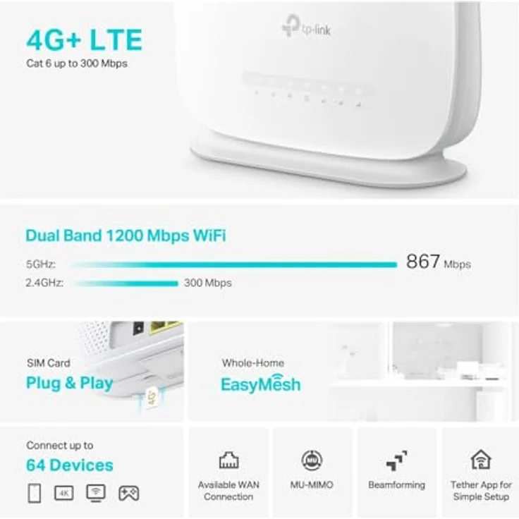 TP-Link Router Archer MR505, Dualband-WLAN-Router mit 4G LTE – Bild 3