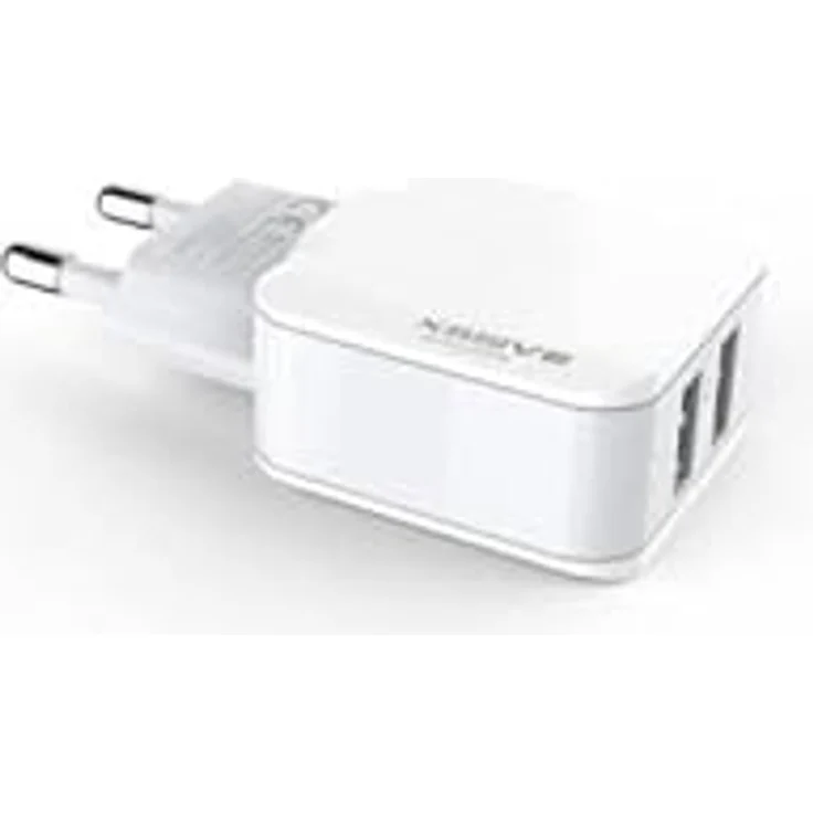 COFI 1453 Dual USB 2.1A Schnell Wandladegerät, kompaktes Reiseladegerät in weiß für schnelle Ladezeiten von Smartphones und Tablets – Bild 2