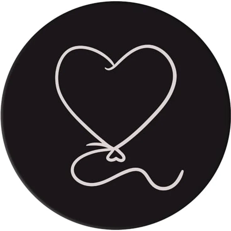 POPSOCKETS PopGrip Basic Heart Balloon, Handyhalterung in Schwarz mit einziehbarem Griff und Ständerfunktion – Bild 2