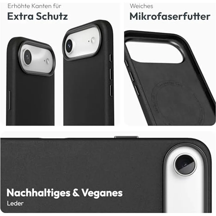 VONMÄHLEN Handyhülle Like Leather Case, eleganter Schutz aus veganem Leder mit Mikrofaserfutter für iPhone, umweltfreundlich und pflegeleicht – Bild 3