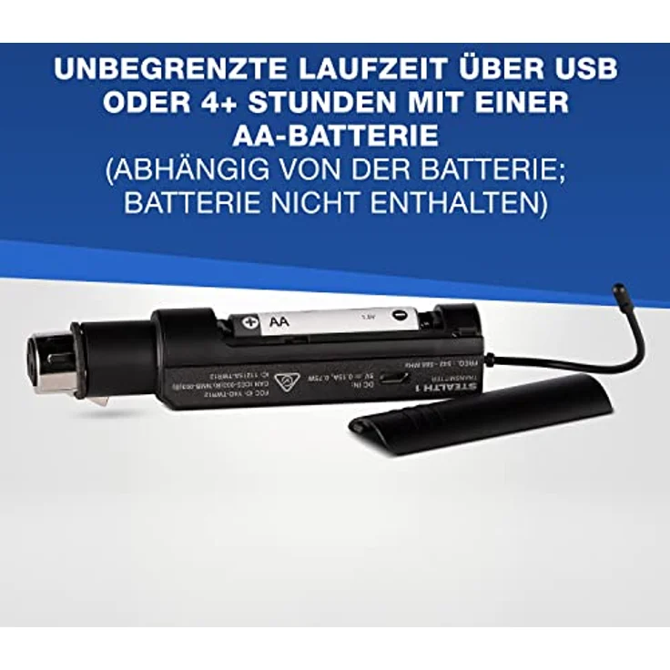 Alto Professional Stealth 1 - Mono UHF XLR drahtloses Audiosystem, Sender und Empfänger für aktive Lautsprecher, Mischpulte und dynamische Mikrofone – Bild 4