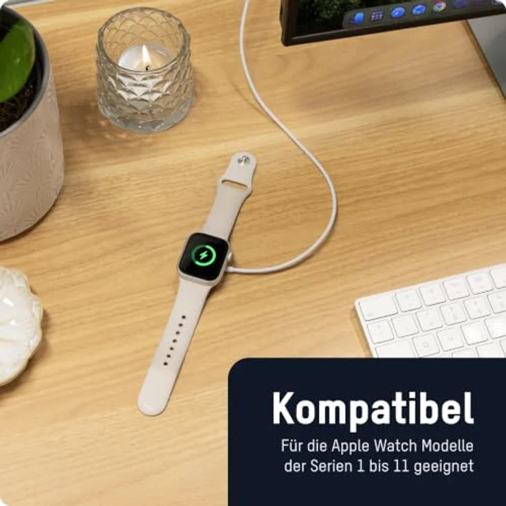Ansmann Ladekabel für Apple Watch, 120 cm USB C, knickfest mit starker magnetischer Verbindung – Bild 4