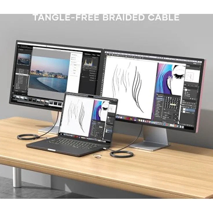Satechi USB-C zu HDMI 2.1 8K Kabel, 2 m, mit Aluminiumgehäuse, schwarz-silber, unterstützt 8K/60Hz und 4K/120Hz – Bild 6